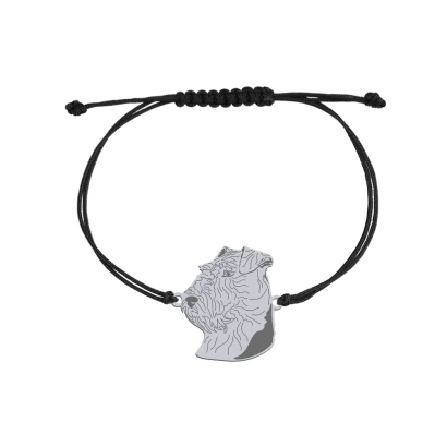 Bransoletka z psem Welsh Terrier srebro sznurek GRAWER GRATIS - MEJK Jewellery