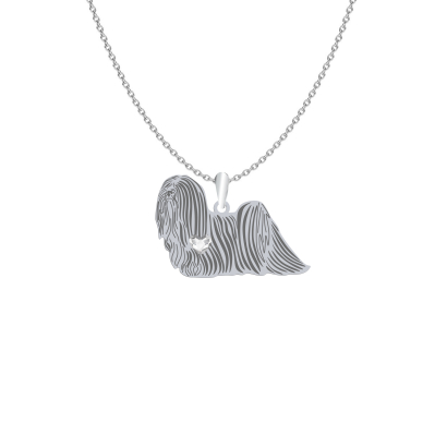 Silver Lhasa Apso necklace, FREE ENGRAVING - MEJK Jewellery
