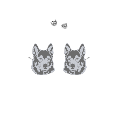 Kolczyki z psem West Siberian Laika srebro - MEJK Jewellery