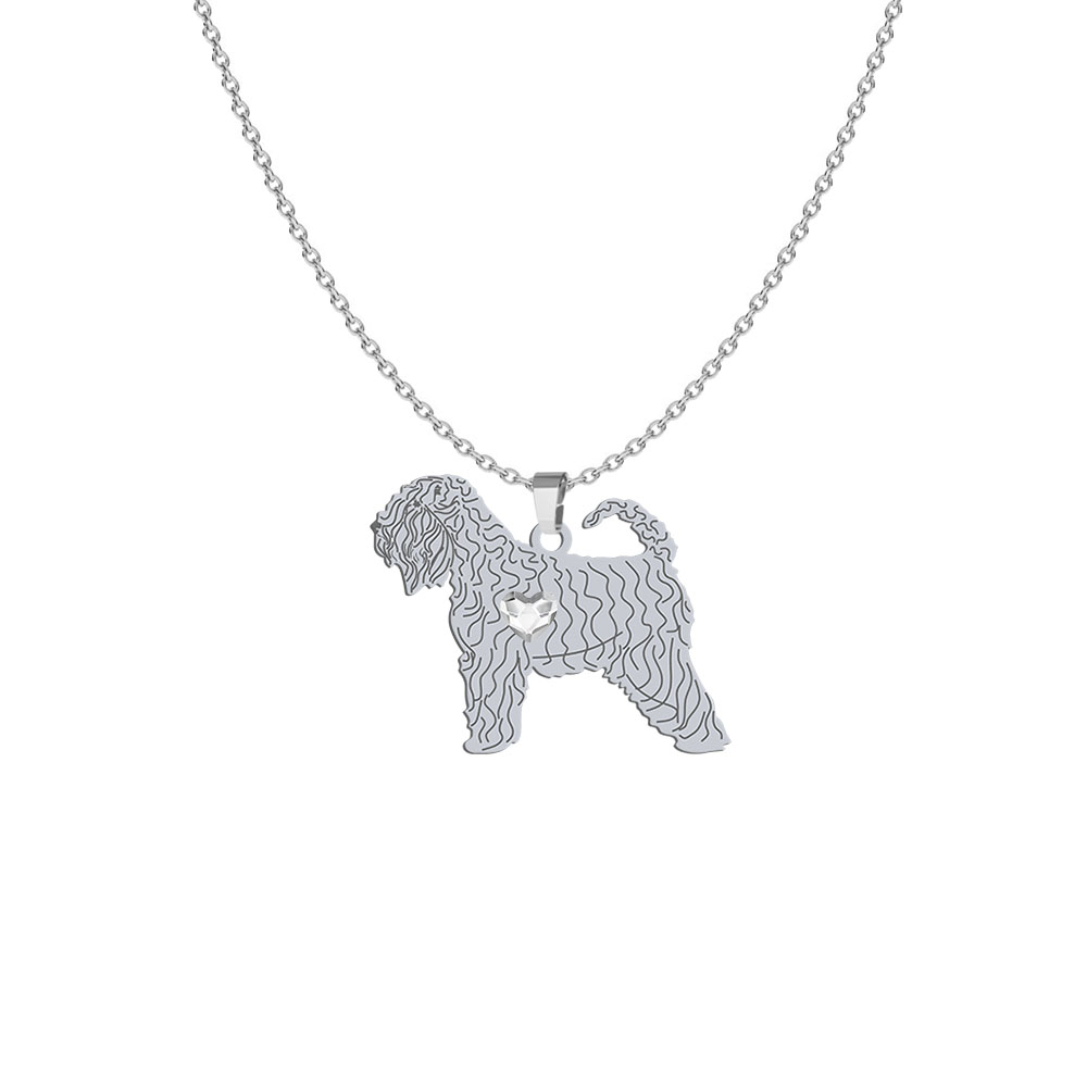 Silver Irish Soft-coated Wheaten Terrier engraved necklace - MEJK Jewellery