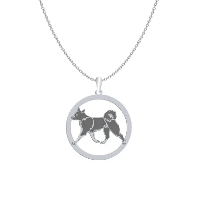 Silver Karelian Bear Dog engraved necklace - MEJK Jewellery