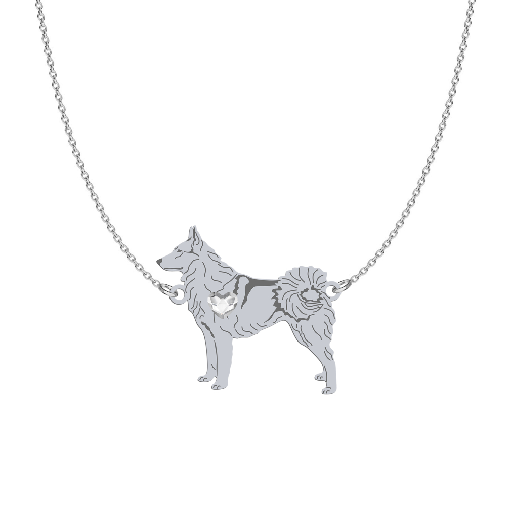 Naszyjnik z psem Łajka Zachodniosyberyjska srebro GRAWER GRATIS - MEJK Jewellery