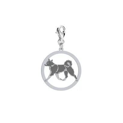 Silver Karelian Bear Dog charms, FREE ENGRAVING - MEJK Jewellery