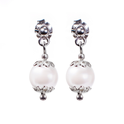 Srebrne kolczyki z perłami 