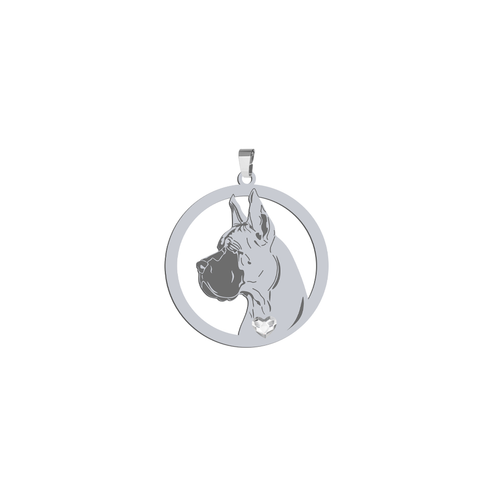 Silver Great Dane pendant, FREE ENGRAVING - MEJK Jewellery