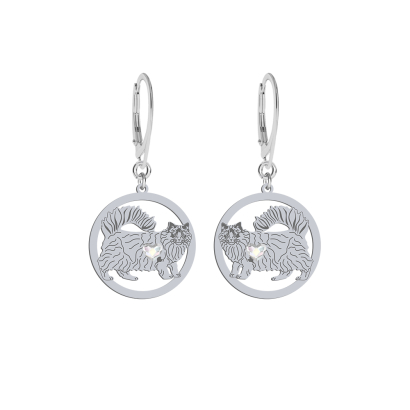 Silver Ragdoll Cat earrings, FREE ENGRAVING - MEJK Jewellery