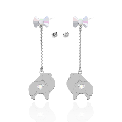 Silver Pomeranian earrings, FREE ENGRAVING - MEJK Jewellery