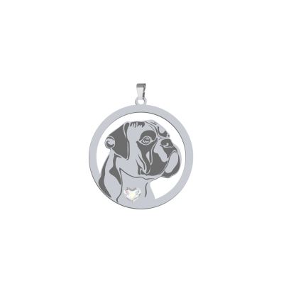 Silver German Boxer engraved pendant - MEJK Jewellery