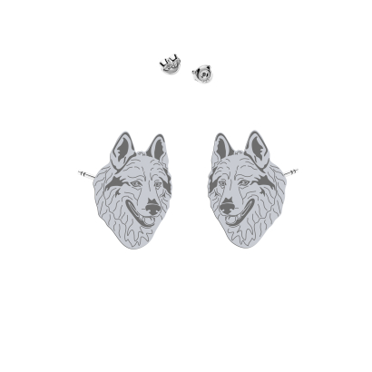 Kolczyki z psem Czechoslovakian Wolfdog srebro - MEJK Jewellery