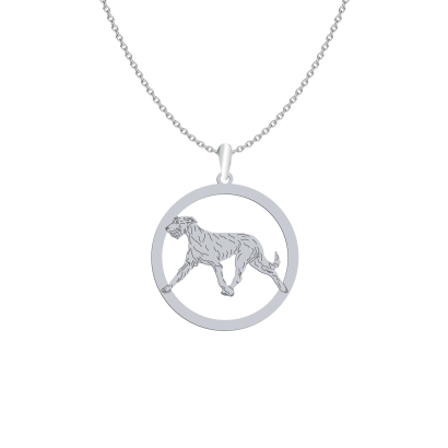 Silver  Irish Wolfhound  engraved necklace - MEJK Jewellery