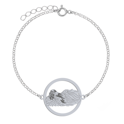 Silver Pekingese bracelet, FREE ENGRAVING - MEJK Jewellery