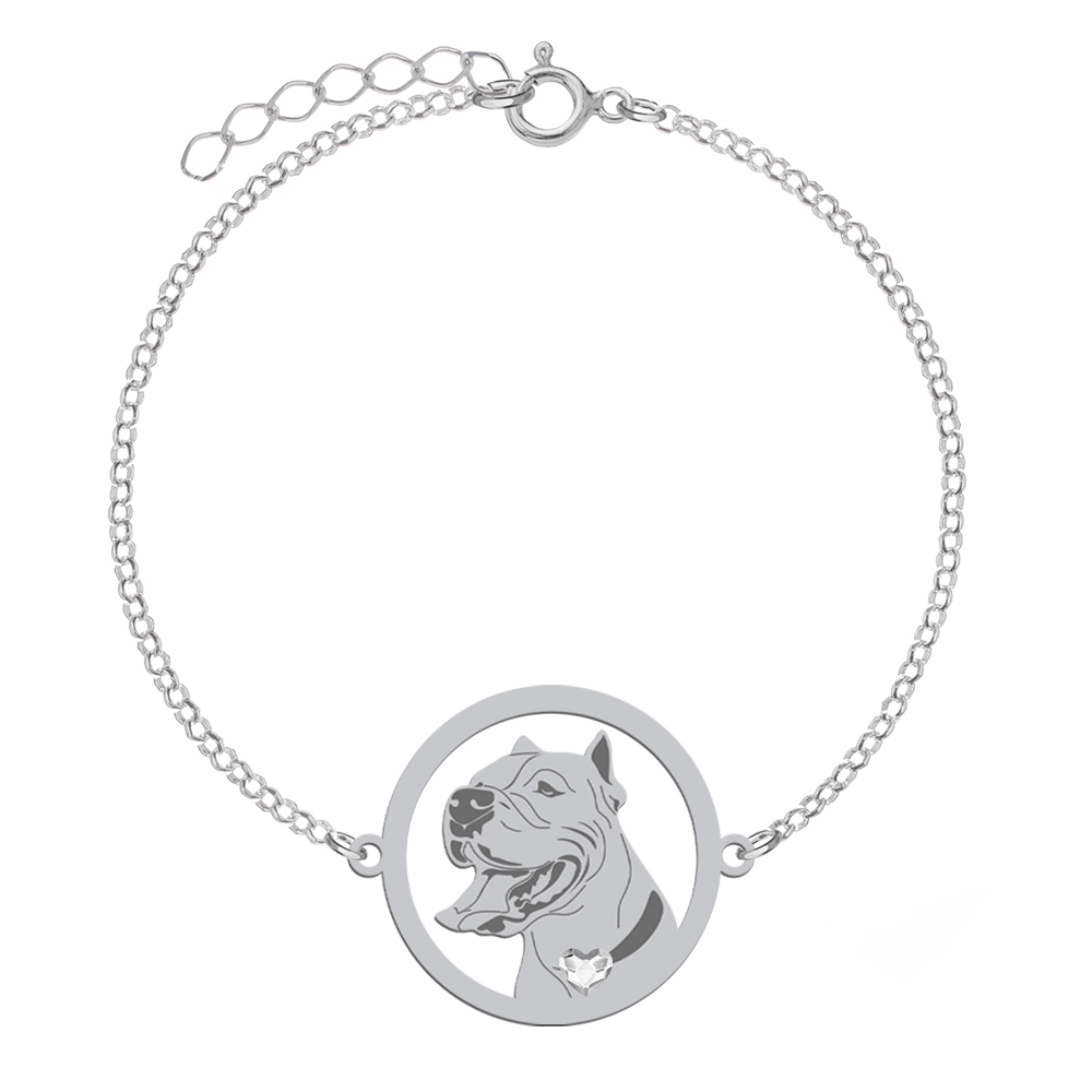 Silver Dogo Argentino engraved bracelet - MEJK Jewellery