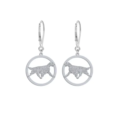 Silver Irish Red Setter earrings, FREE ENGRAVING - MEJK Jewellery
