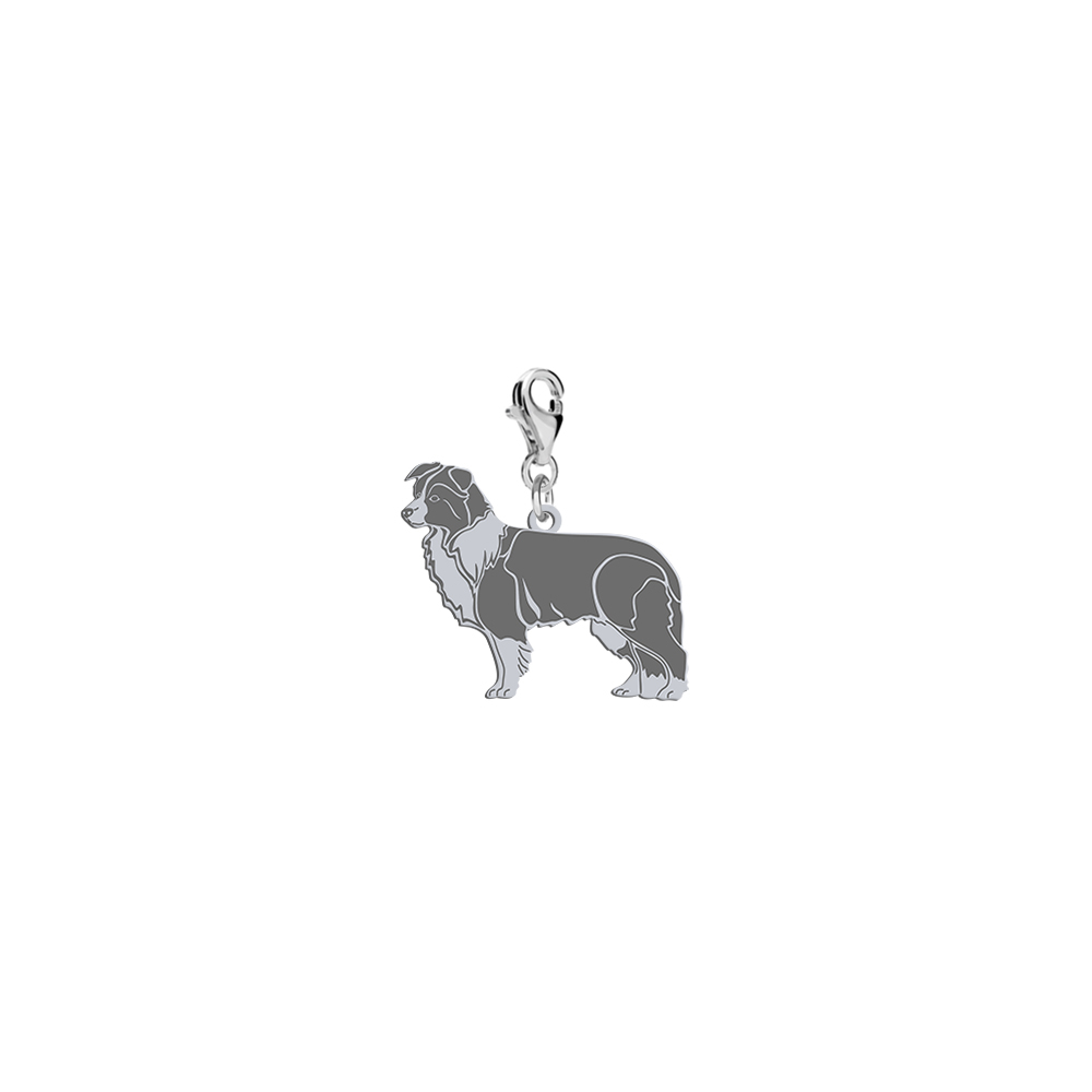 Silver Border Collie charms, FREE ENGRAVING - MEJK Jewellery