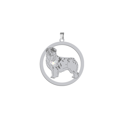 Silver Australian Shepherd pendant, FREE ENGRAVING - MEJK Jewellery