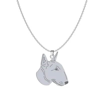 Silver Miniature Bull Terrier necklace, FREE ENGRAVING - MEJK Jewellery
