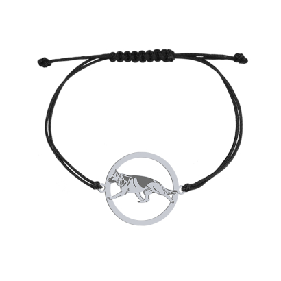 Deutscher Schäferhund Armband mit einer Schnur Gravur kostenlos- MEJK Jewellery