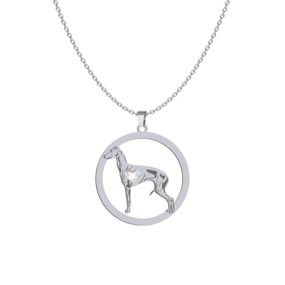 Silver Italian Sighthound engraved necklace - MEJK Jewellery
