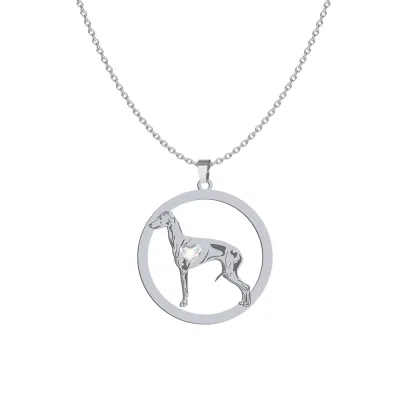 Silver Italian Sighthound engraved necklace - MEJK Jewellery