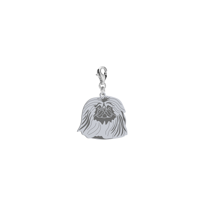 Charms z psem grawerem Pekingese srebro - MEJK Jewellery