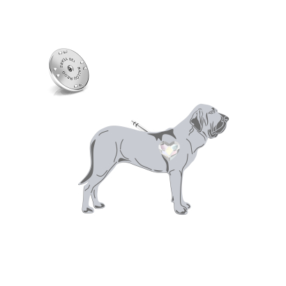 Wpinka z psem Mastifem Brazylijskim srebro - MEJK Jewellery