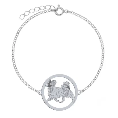 Bransoletka z psem Papillon srebro GRAWER GRATIS - MEJK Jewellery