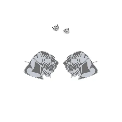 Silver Giant Schnauzer engraved earrings - MEJK Jewellery