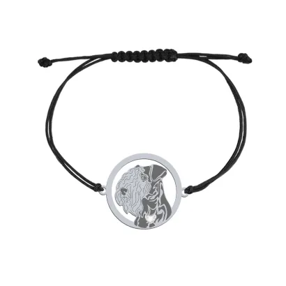 Silver Lakeland Terrier string bracelet, FREE ENGRAVING - MEJK Jewellery