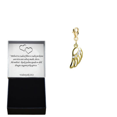 CHARMS WING  silver rhodium plated or gold-plated