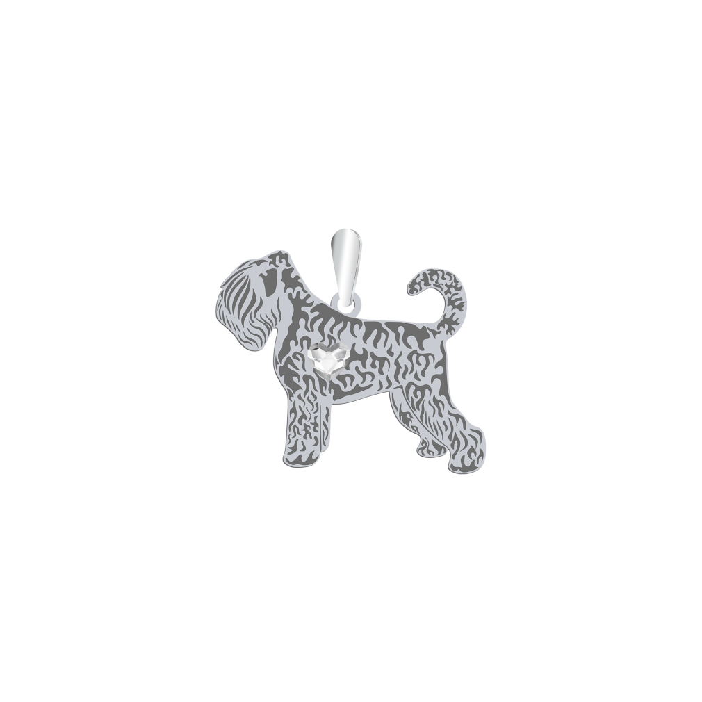 Zawieszka z psem Black Russian Terrier srebro GRAWER GRATIS - MEJK Jewellery
