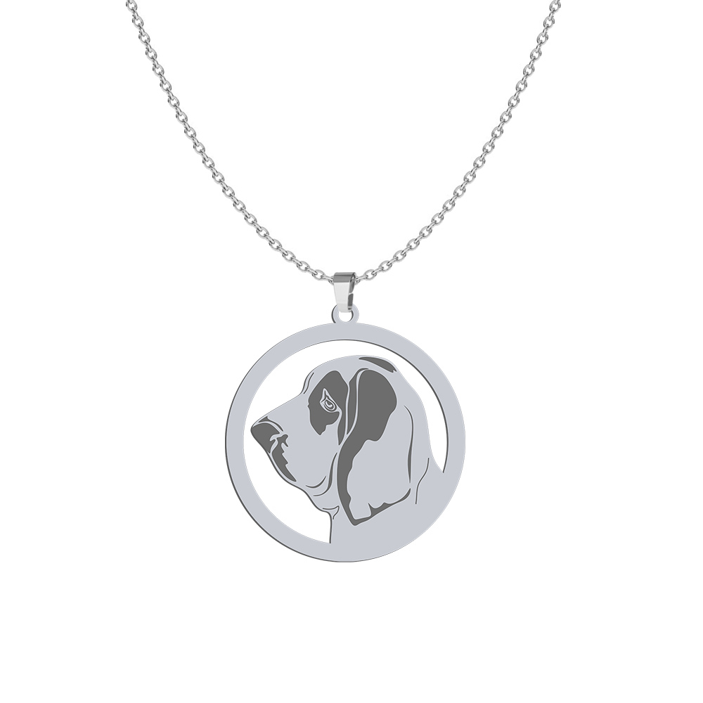 Silver Basset engraved necklace- MEJK Jewellery