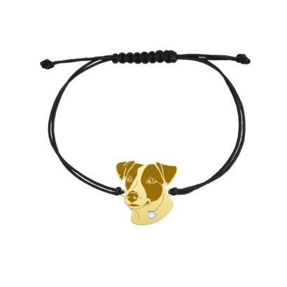 Jack Russell Terrier Krótkowłosy pozłacana bransoletka sznurek GRAWER GRATIS - MEJK Jewellery