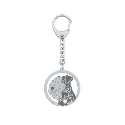 Silver Lakeland Terrier keyring, FREE ENGRAVING - MEJK Jewellery