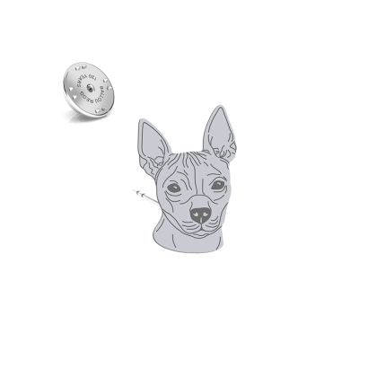 Wpinka z rasą American Hairless Terrier srebro - MEJK Jewellery