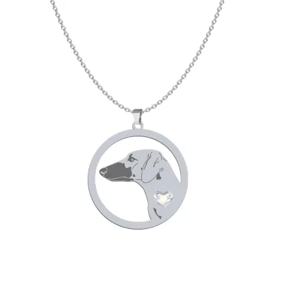 Silver Sloughi necklace with a heart, FREE ENGRAVING - MEJK Jewellery