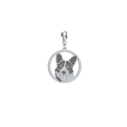Silver Welsh corgi cardigan  engraved charms - MEJK Jewellery