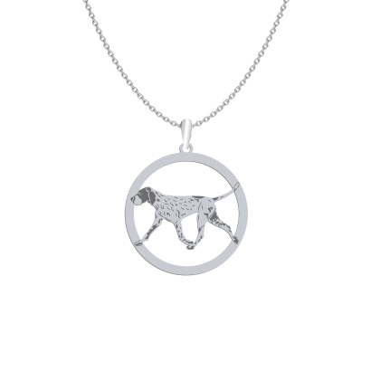 Silver Braque d'Auvergne engraved necklace - MEJK Jewellery