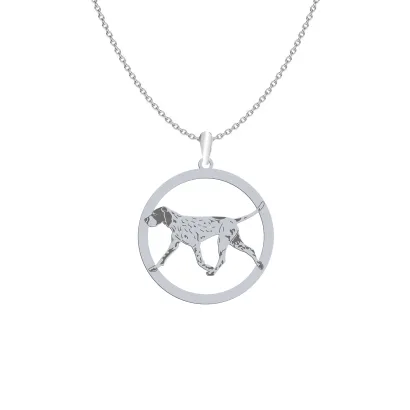 Silver Braque d'Auvergne engraved necklace - MEJK Jewellery