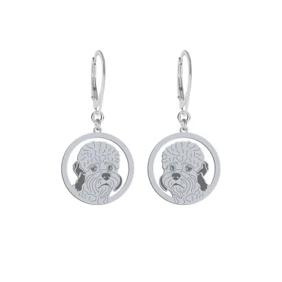 Silver Dandie Dinmont Terrier earrings, FREE ENGRAVING - MEJK Jewellery