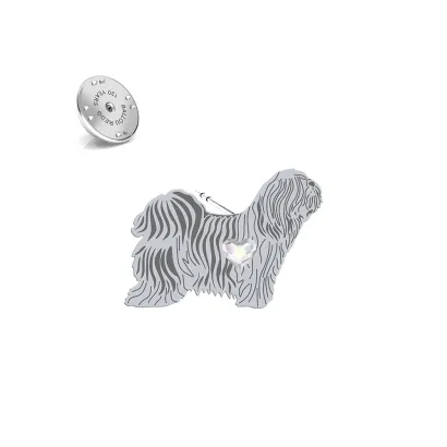 Silver Tibetan Terrier jewellery pin - MEJK Jewellery