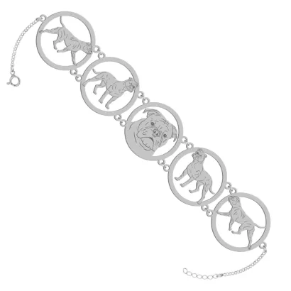 Silver Continental Bulldog engraved bracelet - MEJK Jewellery