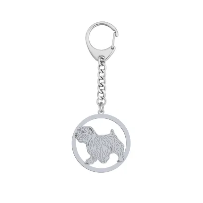 Silver Norfolk terrier engraved keyring - MEJK Jewellery