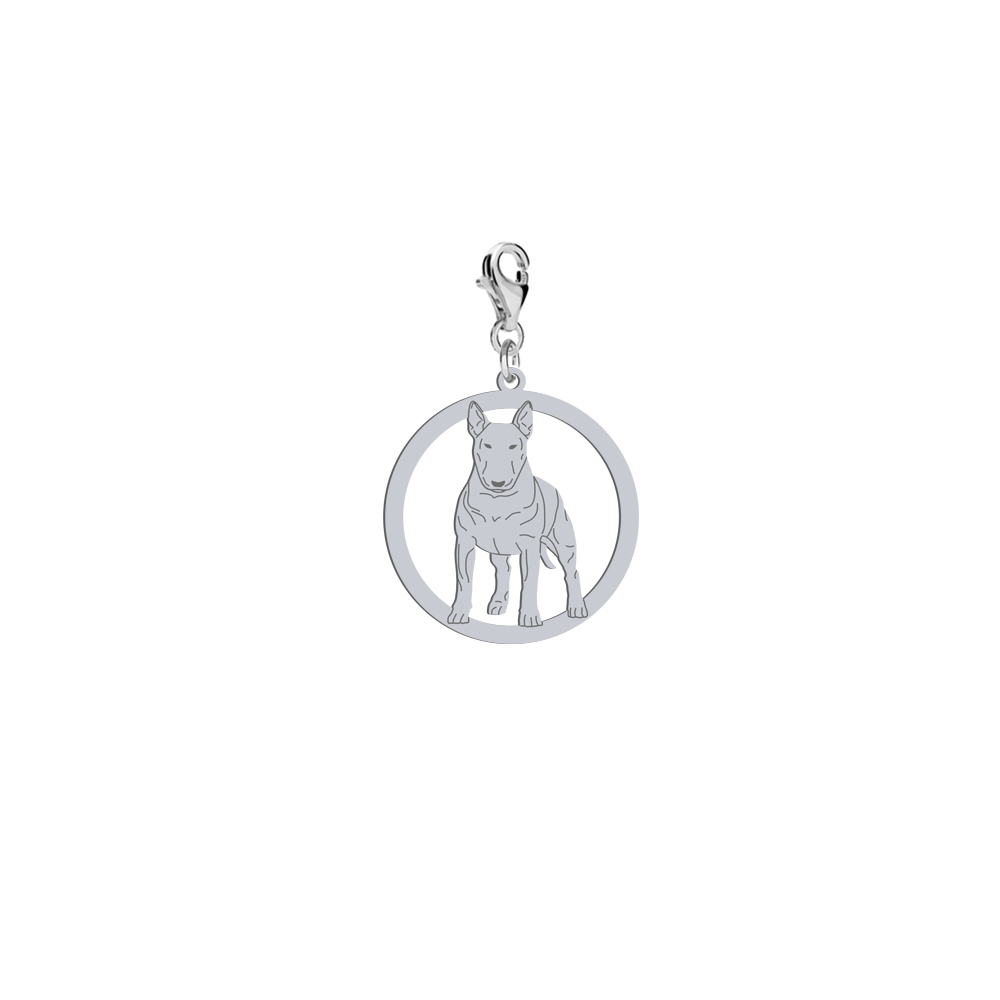 Silver Bull Terrier engraved charms - MEJK Jewellery