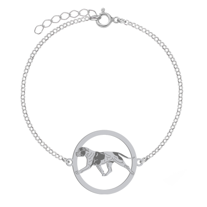 Bransoletka Bulldog Amerykański srebro  pozłacane GRAWER GRATIS - MEJK Jewellery