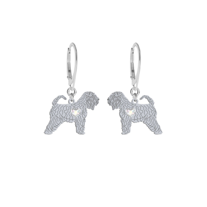 Silver Irish Soft-coated Wheaten Terrier earrings, FREE ENGRAVING - MEJK Jewellery