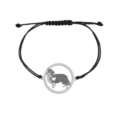 Silver Sheltie string bracelet, FREE ENGRAVING - MEJK Jewellery