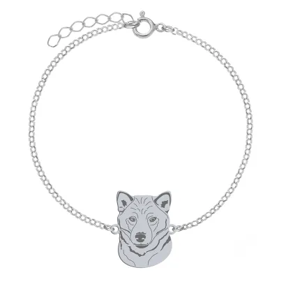 Silver Shiba-inu engraved bracelet - MEJK Jewellery