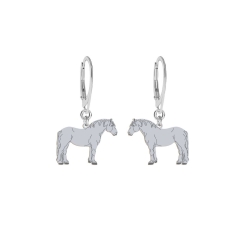 Silver Percheron Horse earrings, FREE ENGRAVING - MEJK Jewellery