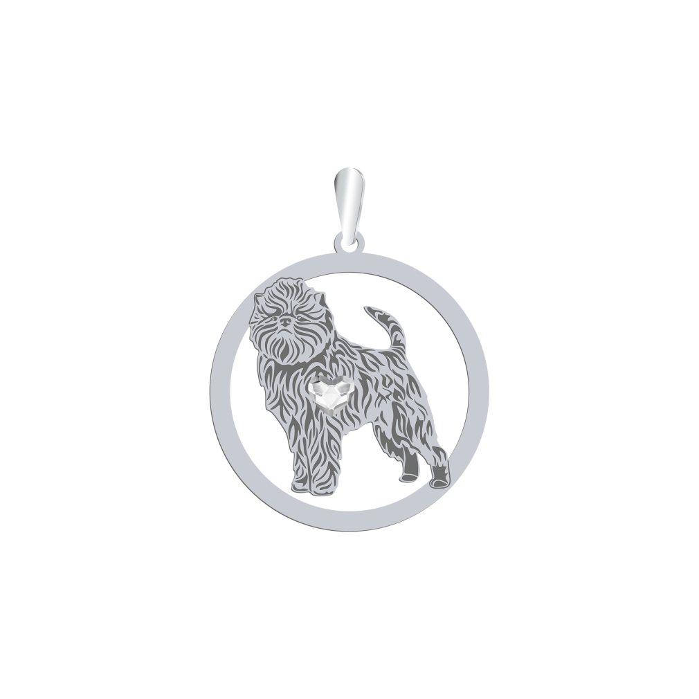 Silver Affenpinscher pin, FREE ENGRAVING - MEJK Jewellery