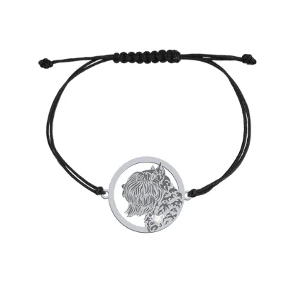Silver Bouvier des Flandres engraved string bracelet - MEJK Jewellery